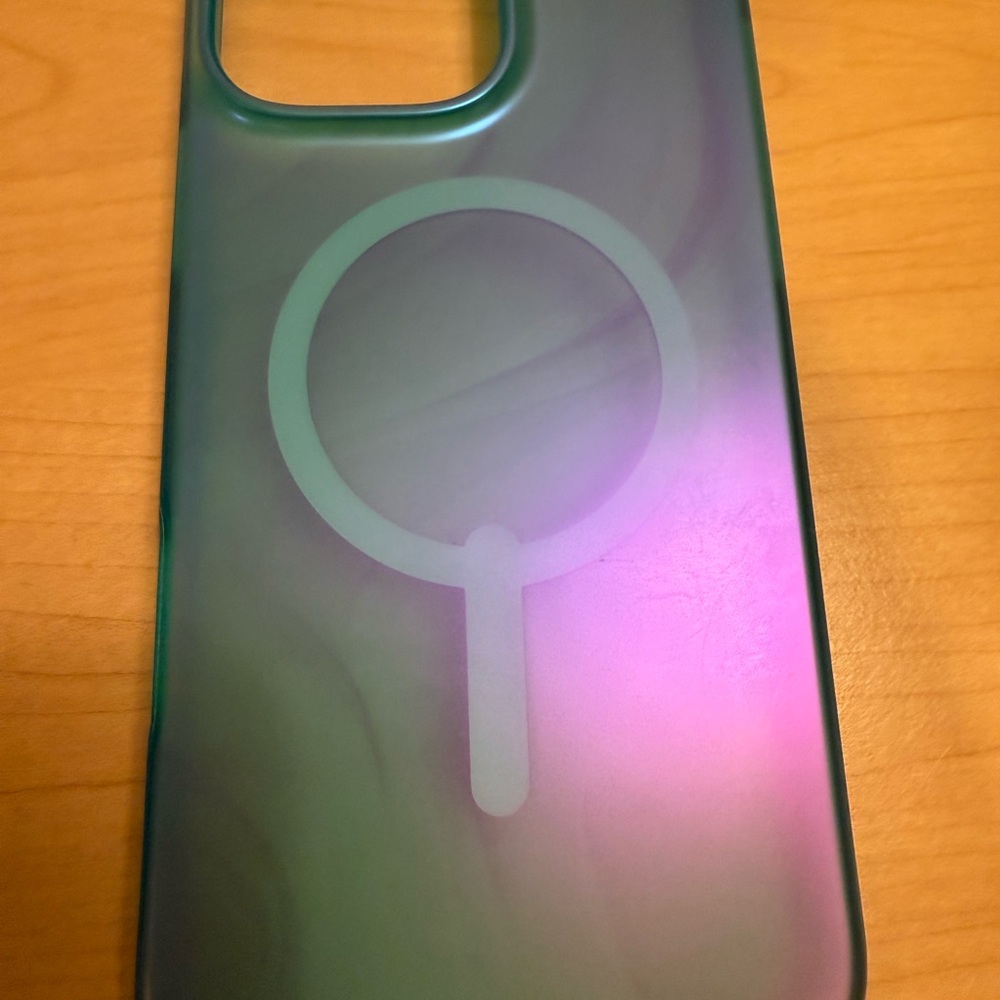 Blue Smartphone Case with Iridescent Finish and Matte Texture